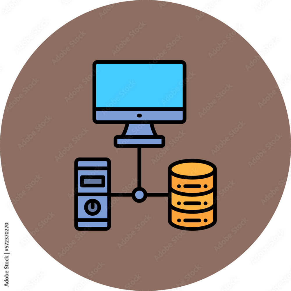 Technology Multicolor Circle Filled Line Icon Technology Multicolor Circle Filled Line Icon