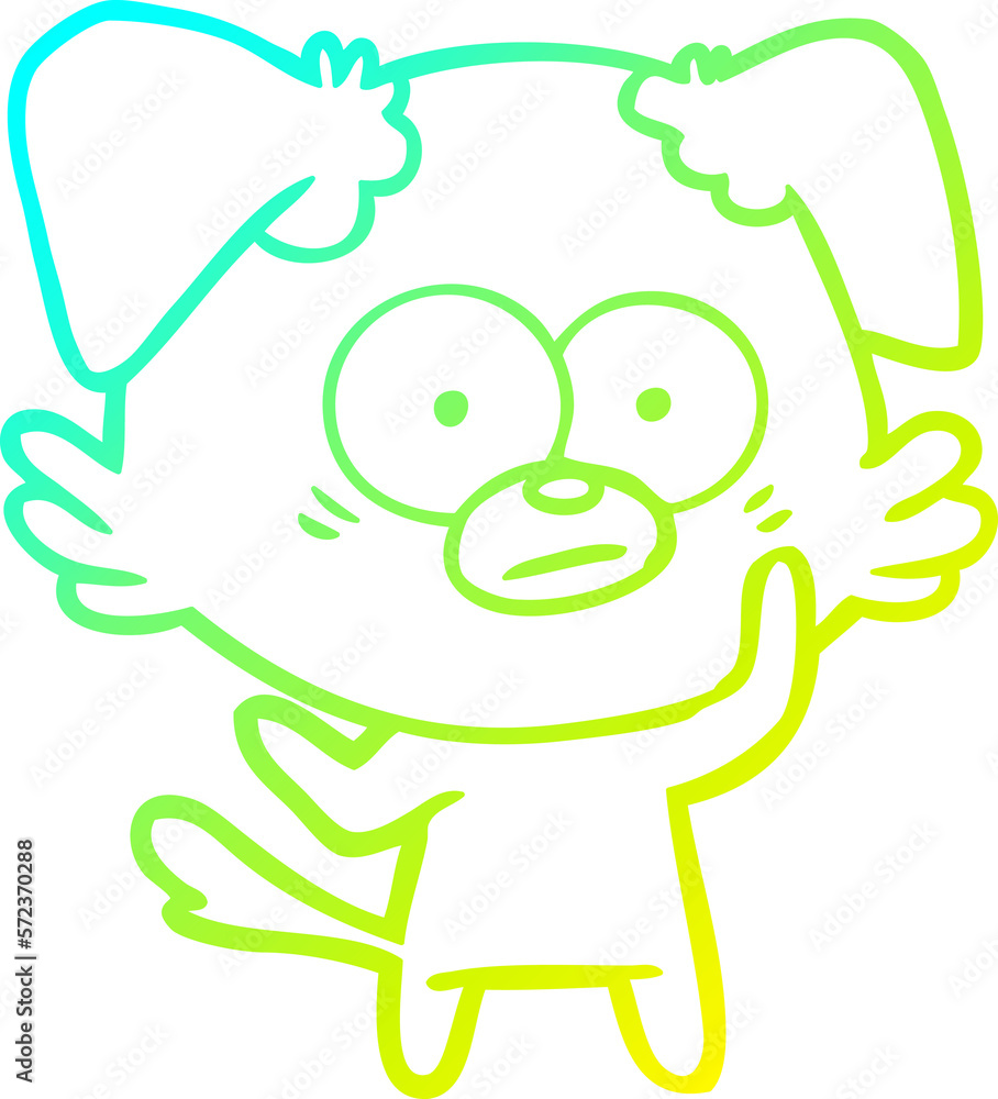 cold gradient line drawing nervous dog cartoon cold gradient line drawing nervous dog cartoon