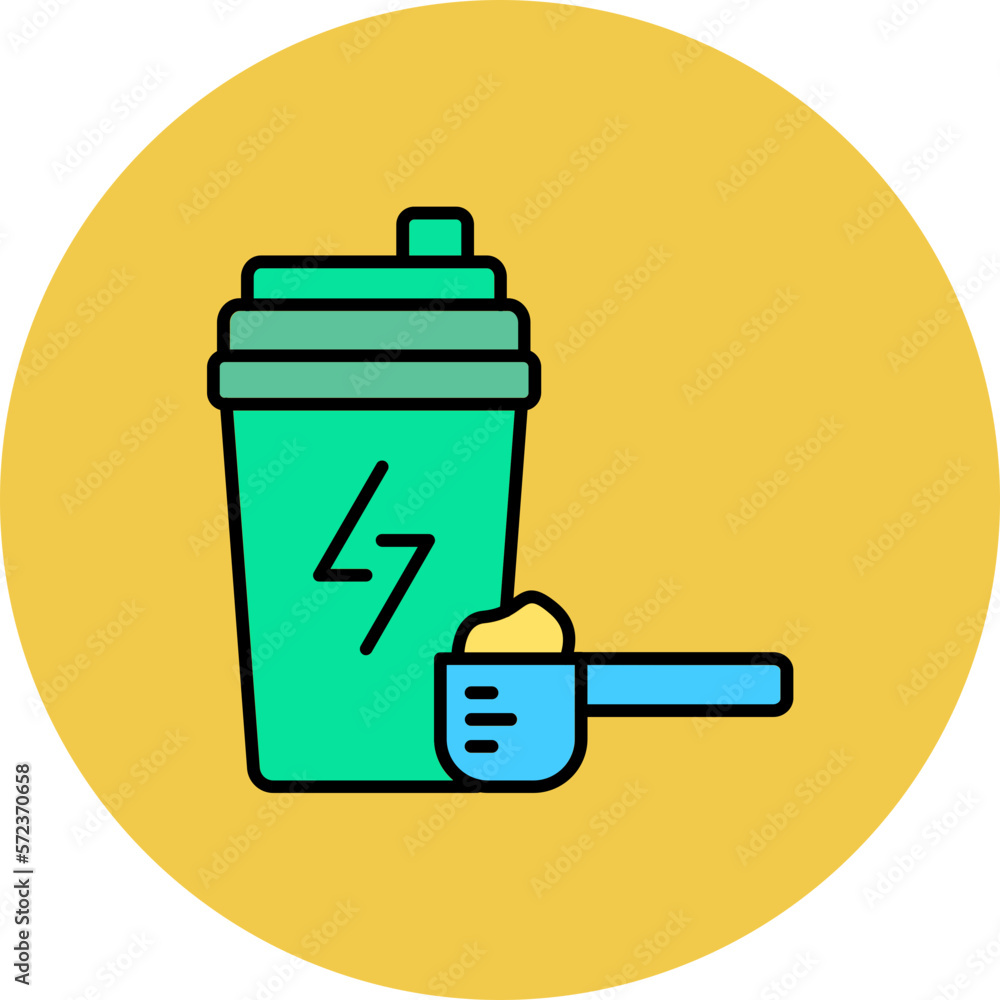Shake Multicolor Circle Filled Line Icon Shake Multicolor Circle Filled Line Icon