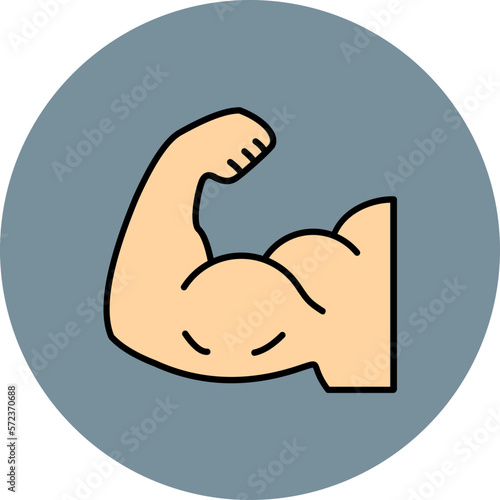 Biceps Multicolor Circle Filled Line Icon