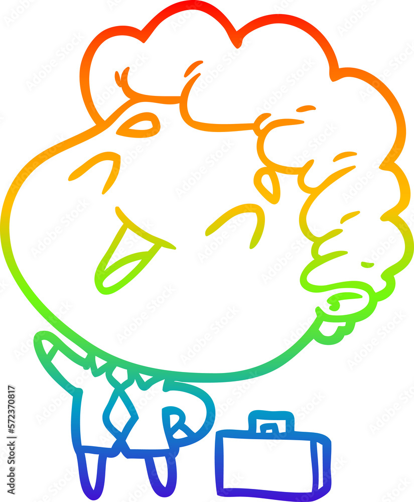 rainbow gradient line drawing cute cartoon businessman rainbow gradient line drawing cute cartoon businessman