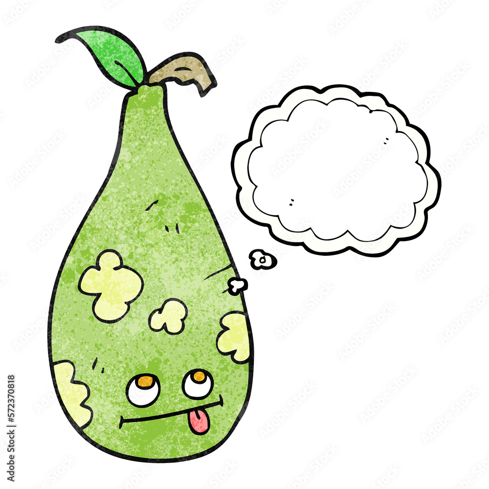 thought bubble textured cartoon pear thought bubble textured cartoon pear