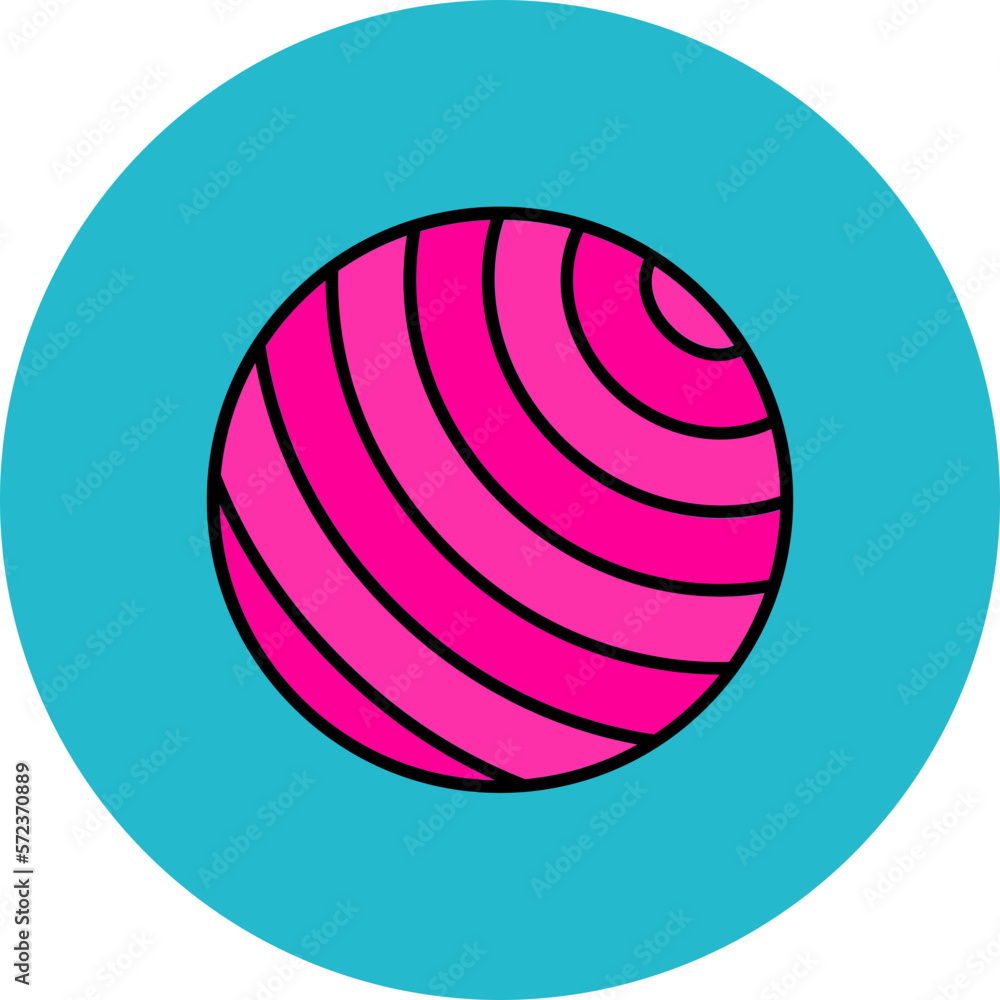 Gym Ball Multicolor Circle Filled Line Icon Gym Ball Multicolor Circle Filled Line Icon