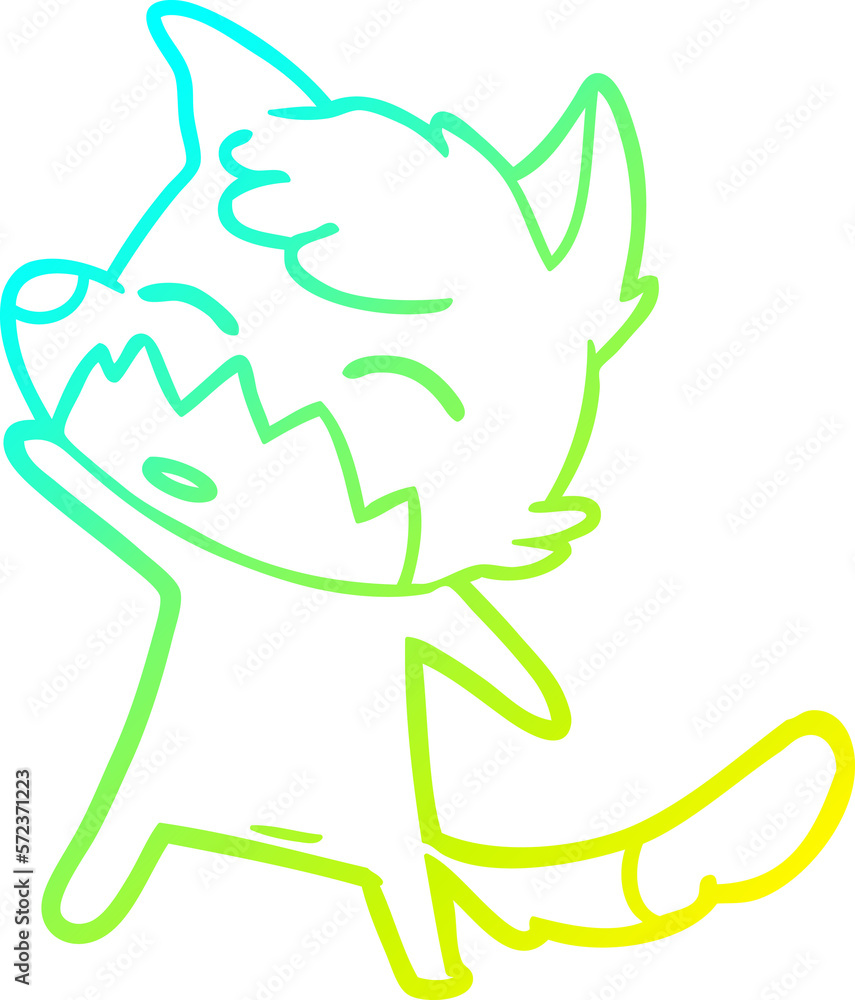 cold gradient line drawing cartoon fox cold gradient line drawing cartoon fox