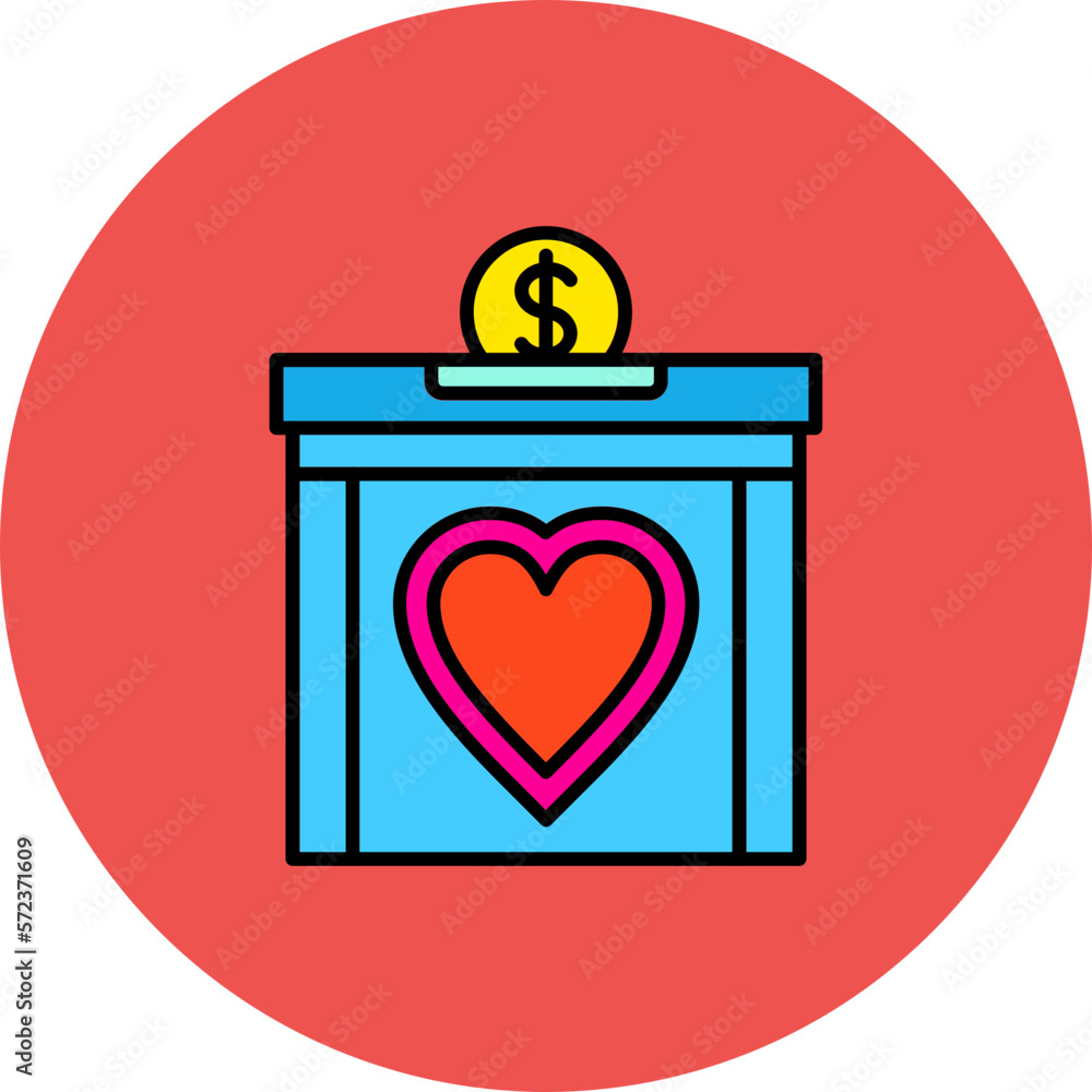 Donation Multicolor Circle Filled Line Icon Donation Multicolor Circle Filled Line Icon