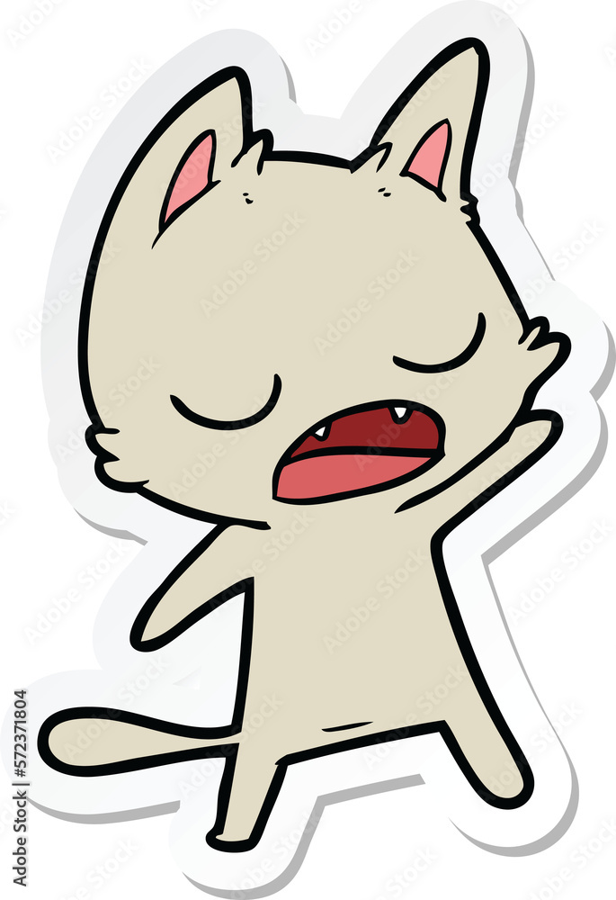sticker of a talking cat cartoon sticker of a talking cat cartoon