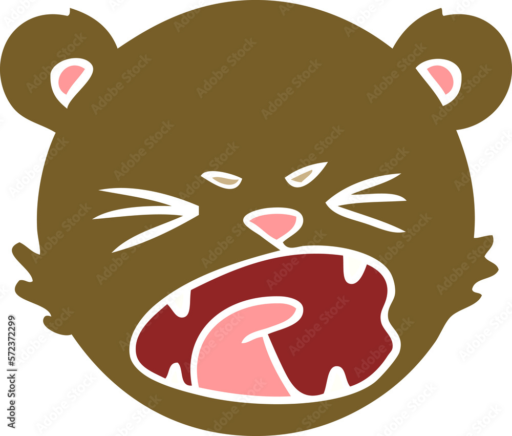 Obraz premium cute flat color style cartoon teddy bear face