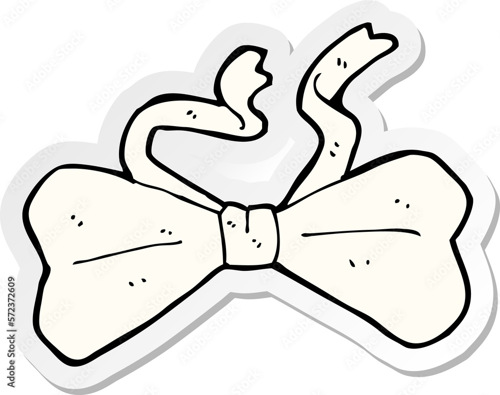 sticker of a cartoon bow tie