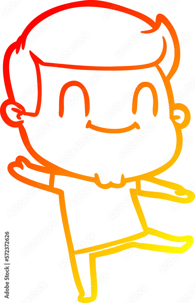 warm gradient line drawing cartoon happy man warm gradient line drawing cartoon happy man