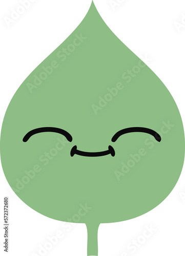 Foto flat color retro cartoon expressional leaf