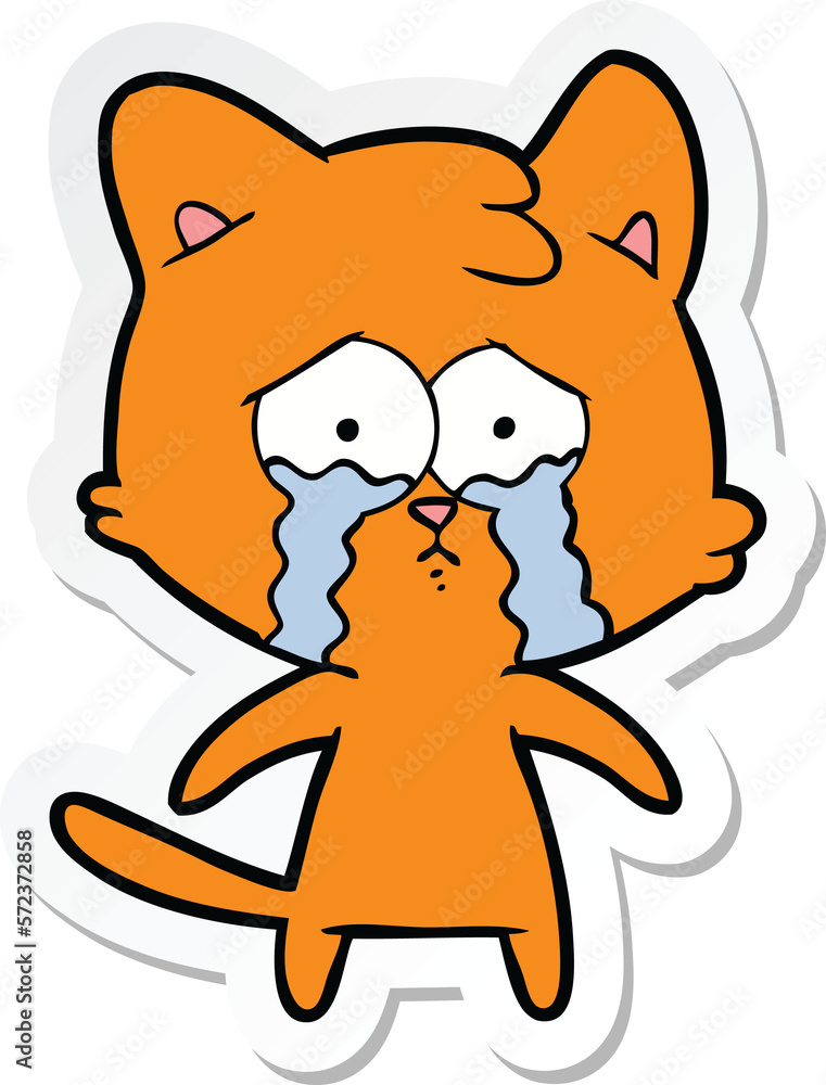 sticker of a cartoon cat sticker of a cartoon cat