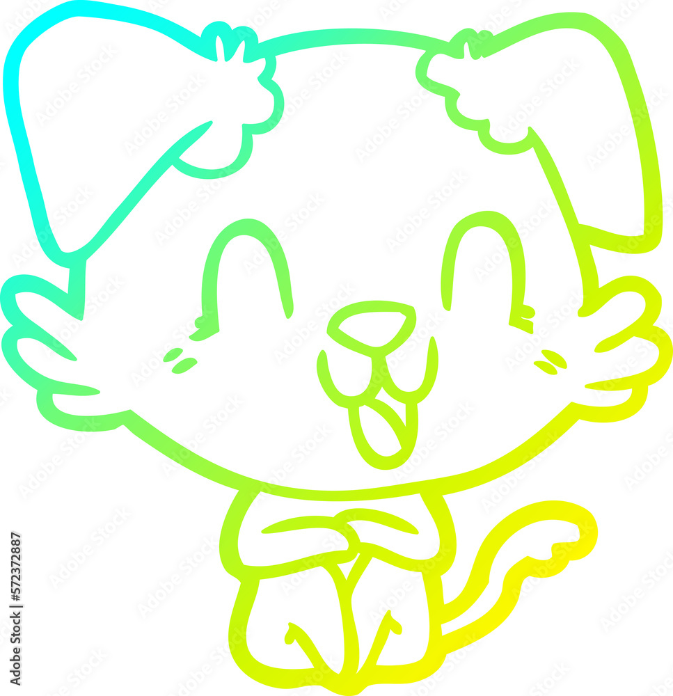 cold gradient line drawing laughing cartoon dog cold gradient line drawing laughing cartoon dog