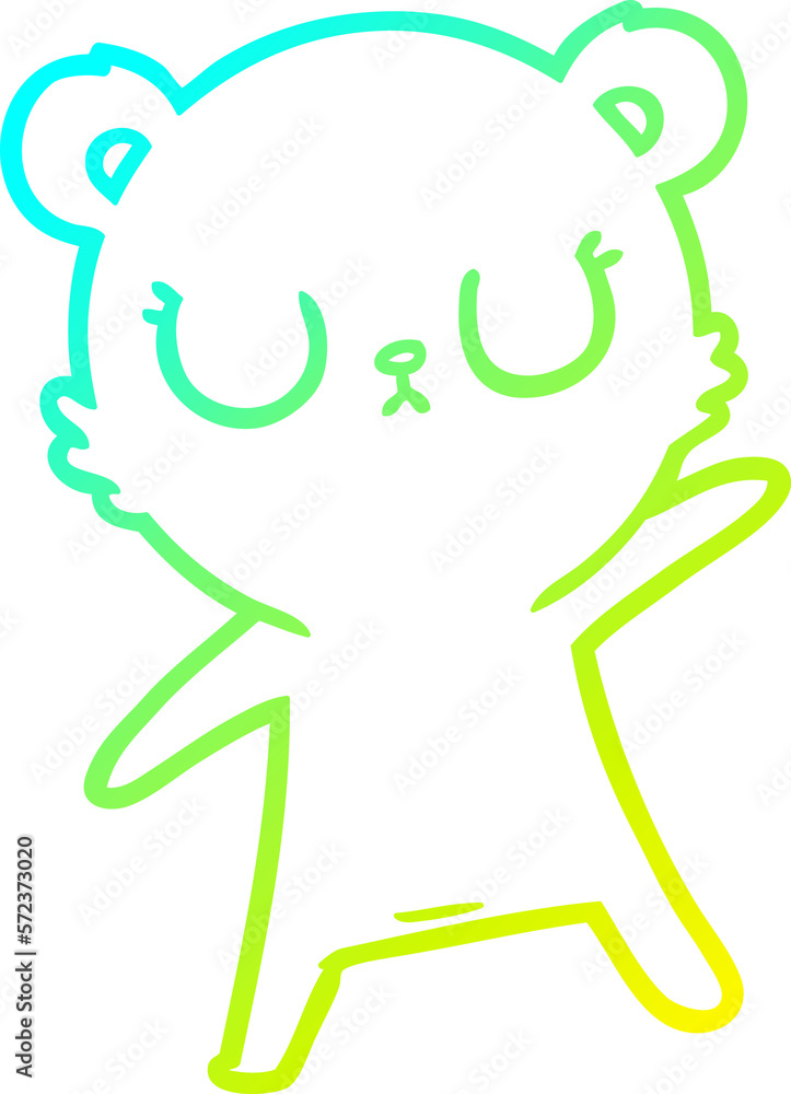 cold gradient line drawing peaceful cartoon bear cold gradient line drawing peaceful cartoon bear