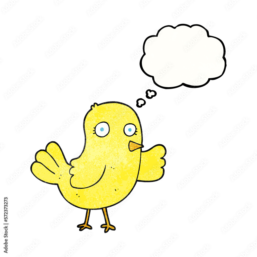 thought bubble textured cartoon bird thought bubble textured cartoon bird
