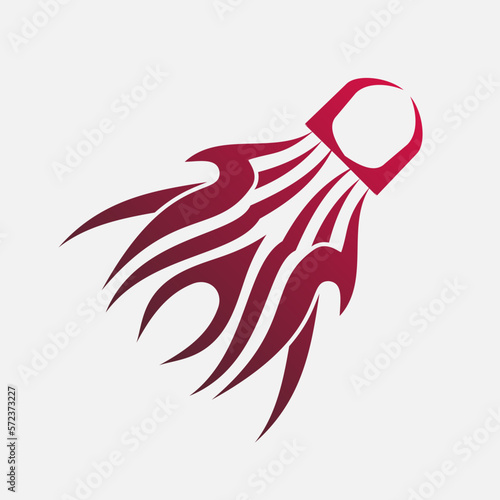 Badminton shuttlecock vector art illustration