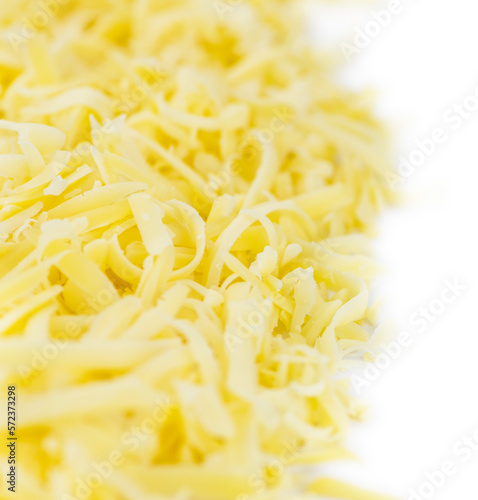 Fresh made Grated Cheese (close-up shot)