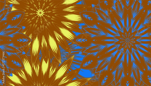 Flowers. Seamless floral background. Tracery handmade nature ethnic fabric backdrop pattern. Textile design texture. Decorative color art. Vector