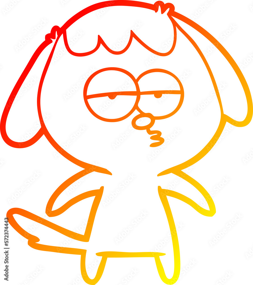 warm gradient line drawing cartoon bored dog warm gradient line drawing cartoon bored dog