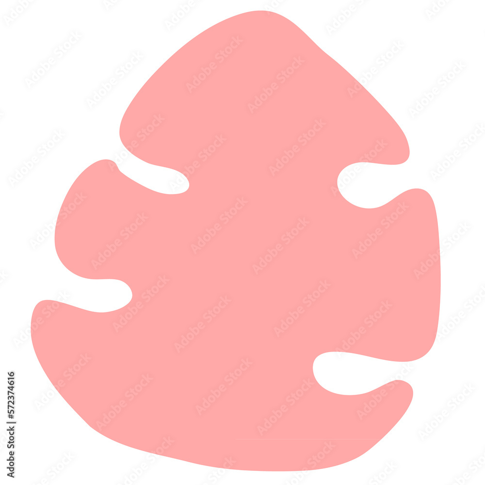 Monstera Leaf Abstract Shape Summer Icon on Transparent Background Monstera Leaf Abstract Shape Summer Icon on Transparent Background
