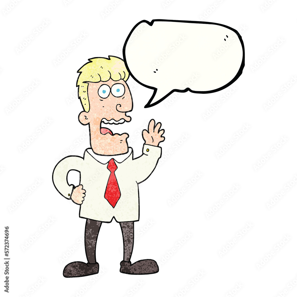 speech bubble textured cartoon businessman speech bubble textured cartoon businessman