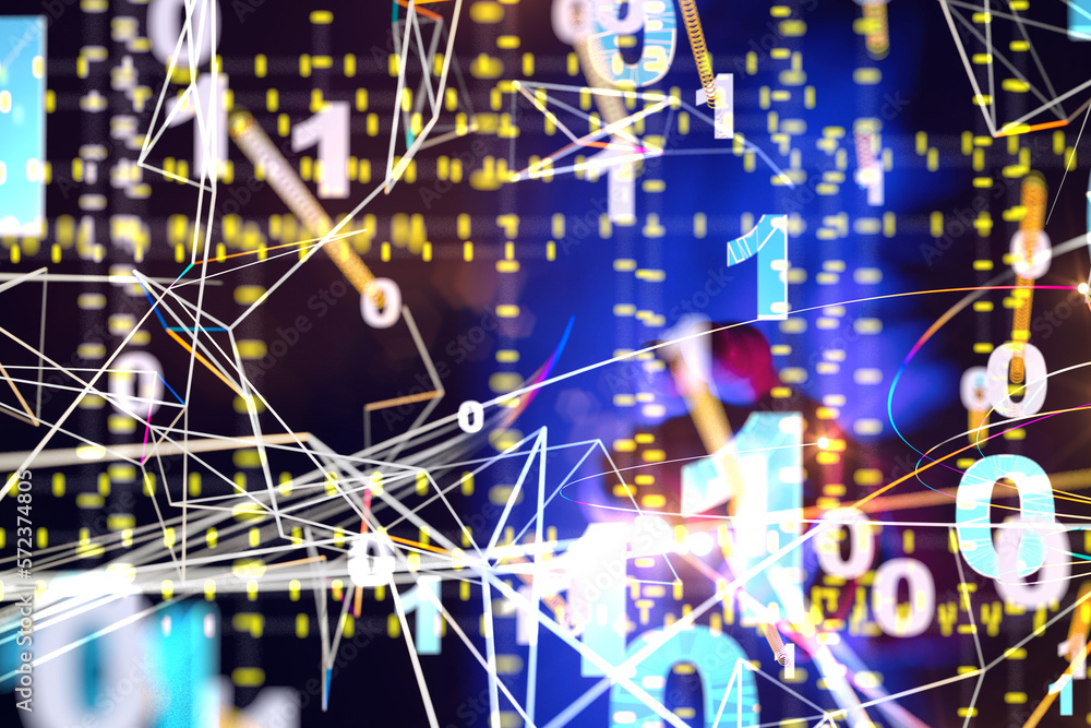 Global network. Blockchain. 3D illustration. Neural networks and artificial intelligence. Abstract Global network. Blockchain. 3D illustration. Neural networks and artificial intelligence. Abstract