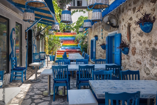 Colorful Mediterranean Street  in Kalkan photo