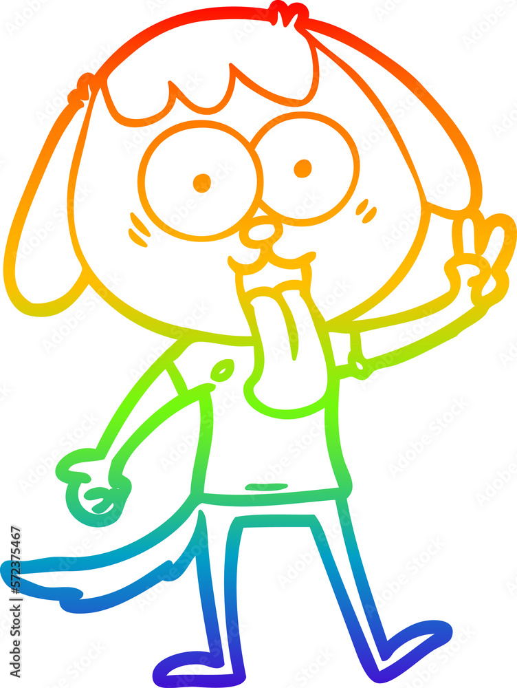 rainbow gradient line drawing cute cartoon dog rainbow gradient line drawing cute cartoon dog