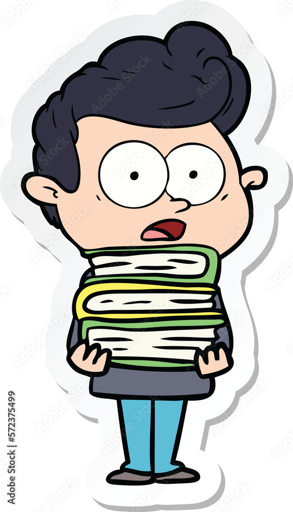 sticker of a cartoon staring man sticker of a cartoon staring man