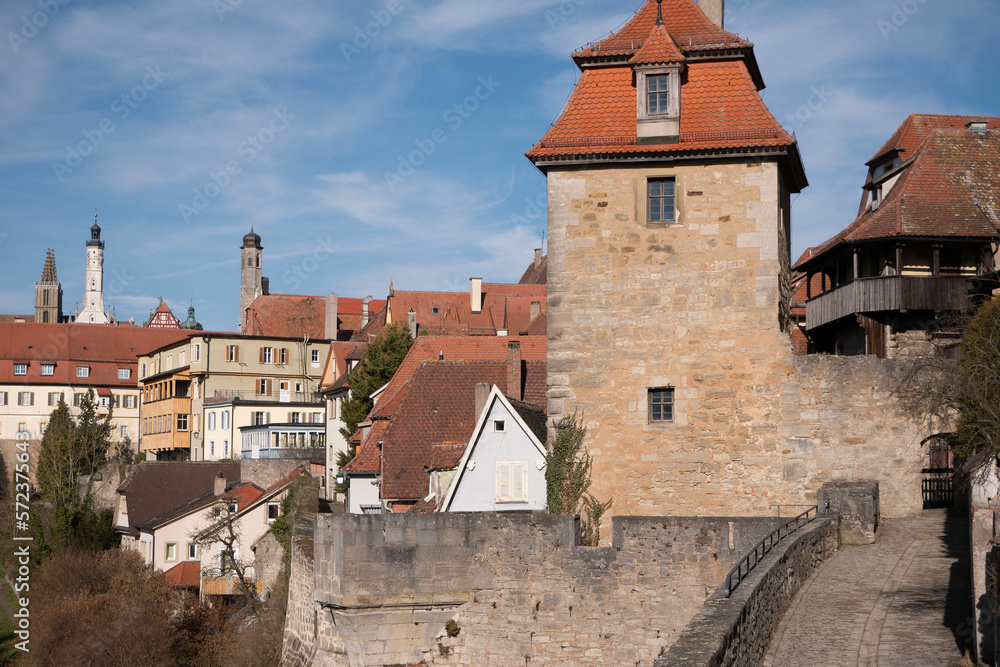 Über den Dächern von Rothenburg, Rothenburg ob der Tauber, Deutschland, Bayern