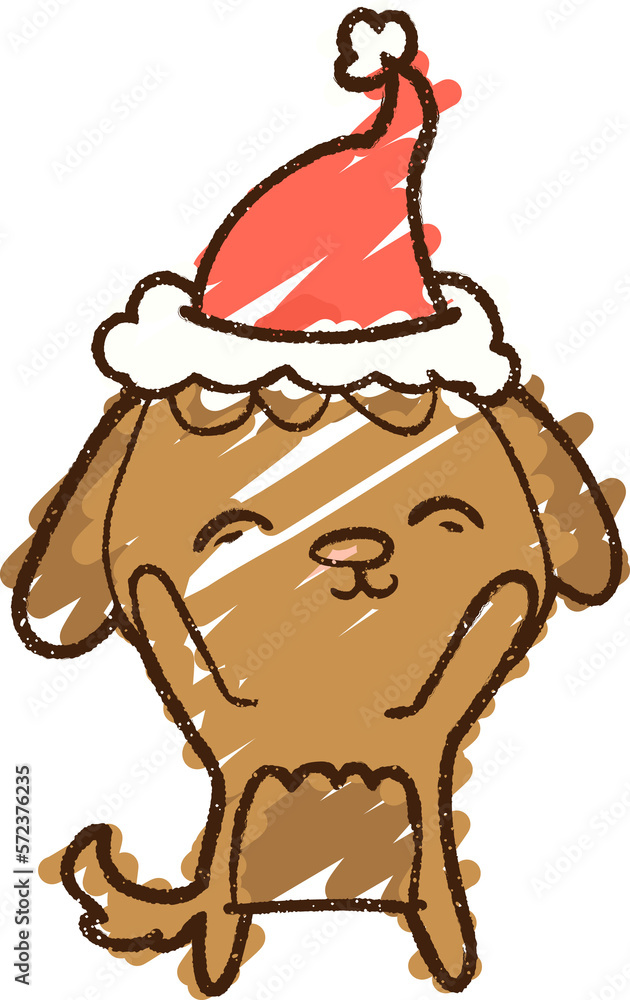 Xmas Dog Chalk Drawing