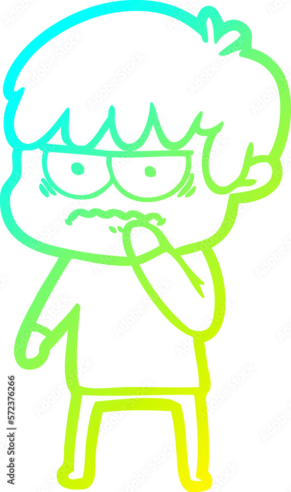 cold gradient line drawing annoyed cartoon boy cold gradient line drawing annoyed cartoon boy
