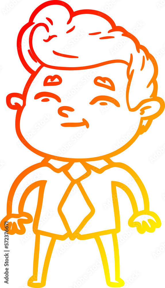 warm gradient line drawing happy cartoon man warm gradient line drawing happy cartoon man