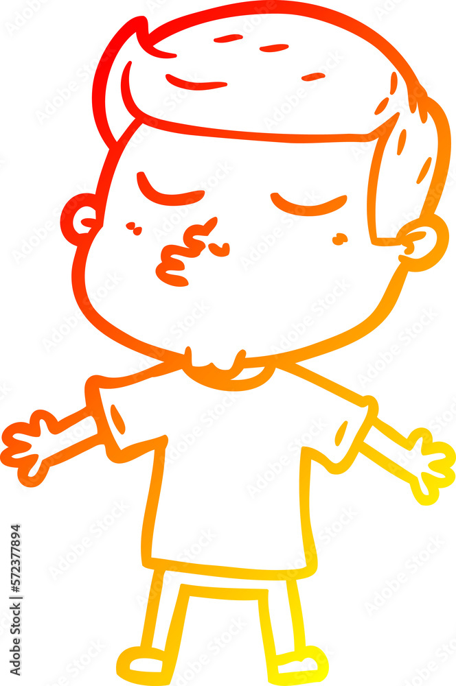 warm gradient line drawing cartoon model guy pouting warm gradient line drawing cartoon model guy pouting