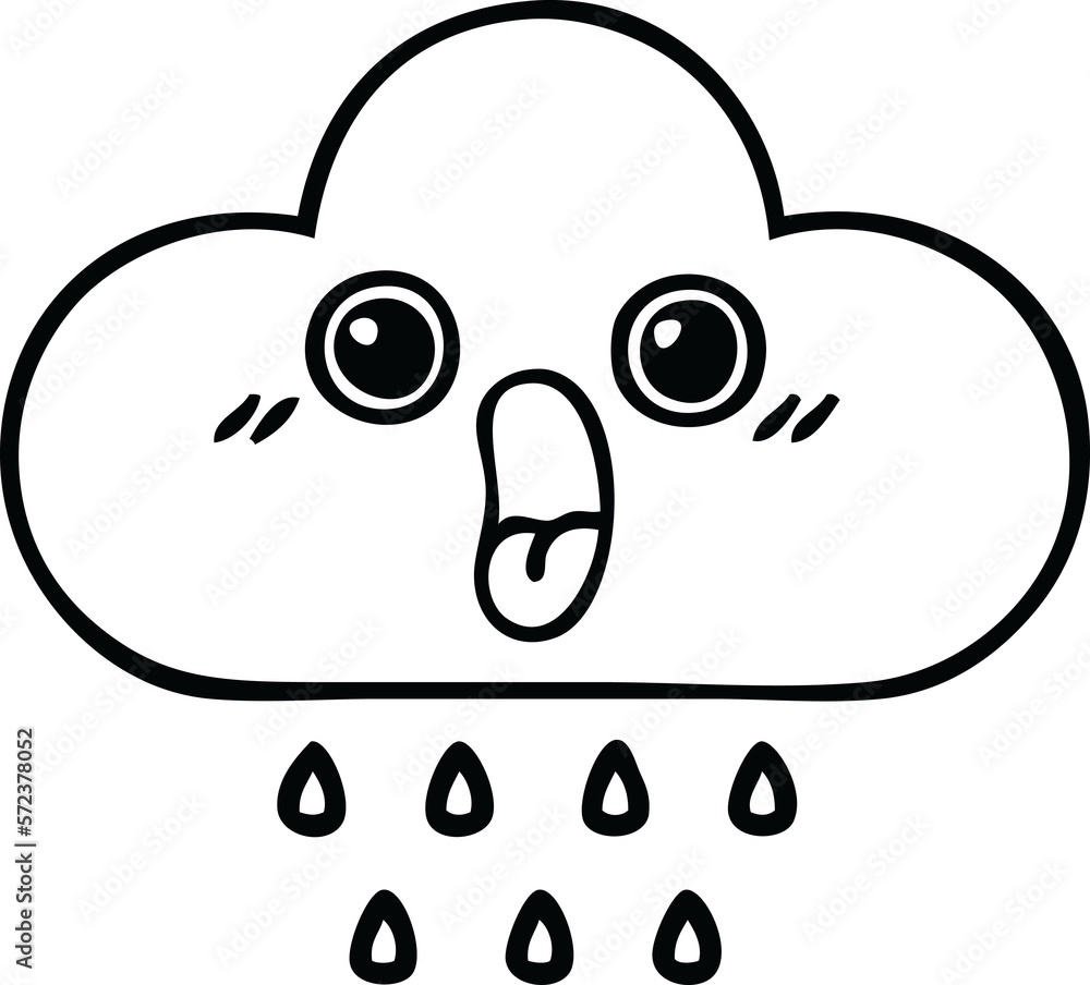 line drawing cartoon rain cloud line drawing cartoon rain cloud