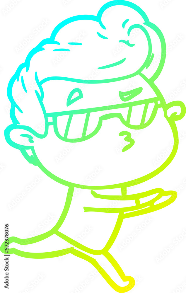 cold gradient line drawing cartoon cool guy cold gradient line drawing cartoon cool guy