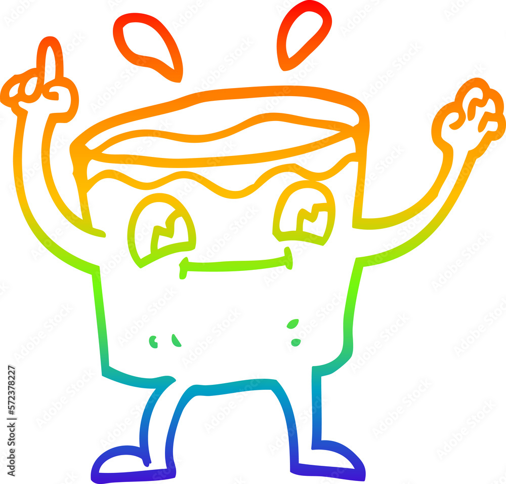 rainbow gradient line drawing cartoon coffee shot rainbow gradient line drawing cartoon coffee shot