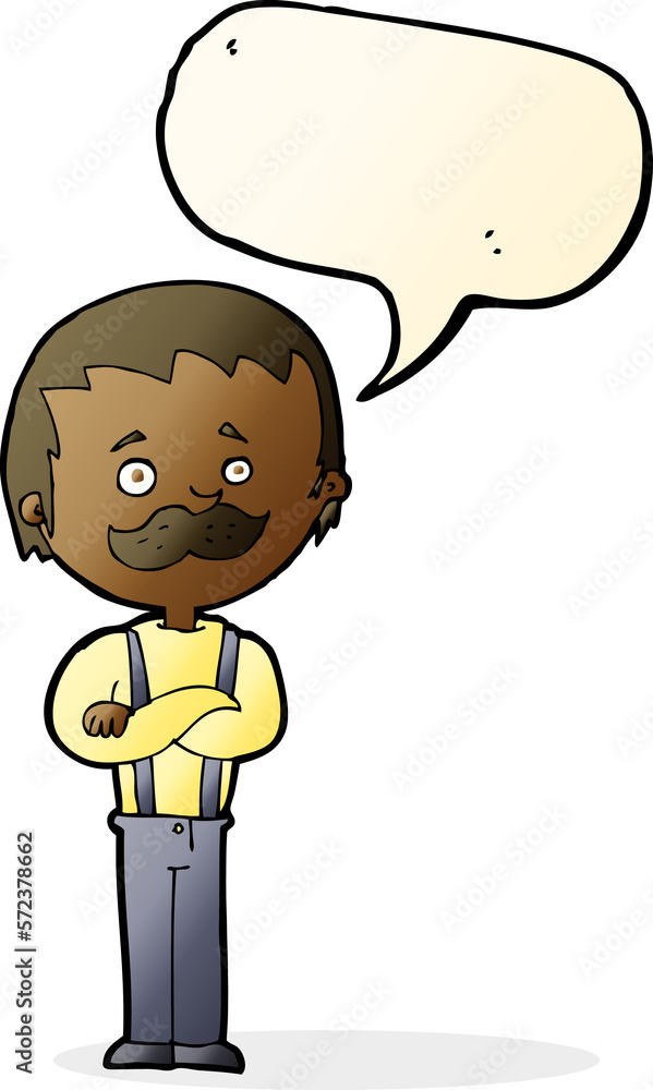 cartoon man with mustache with speech bubble cartoon man with mustache with speech bubble