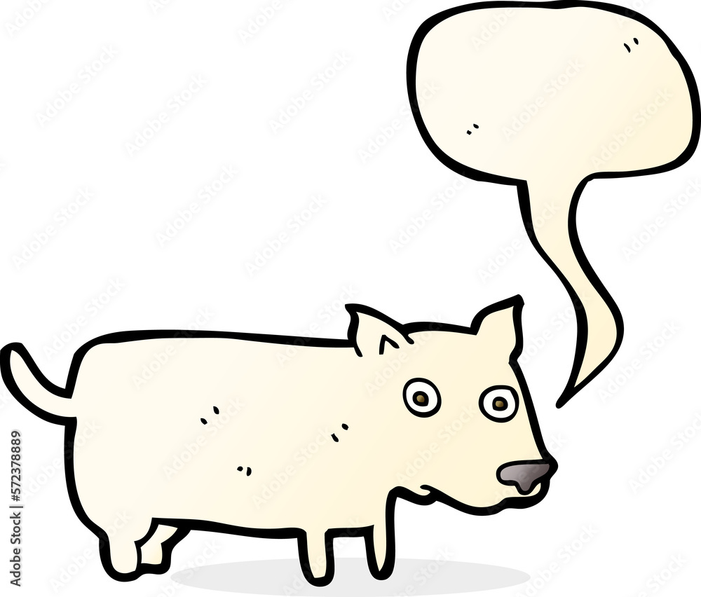cartoon little dog with speech bubble cartoon little dog with speech bubble