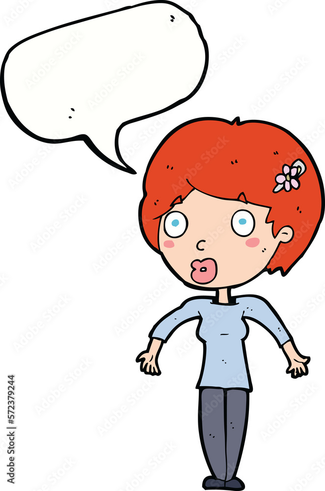 cartoon shocked woman with speech bubble cartoon shocked woman with speech bubble