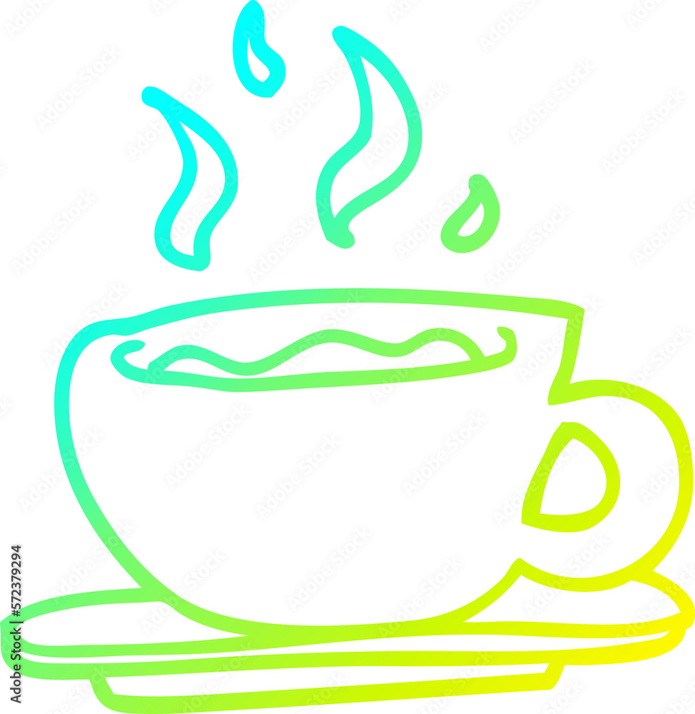 cold gradient line drawing cartoon coffee cup cold gradient line drawing cartoon coffee cup