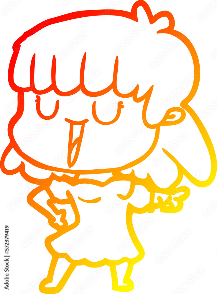warm gradient line drawing cartoon woman warm gradient line drawing cartoon woman