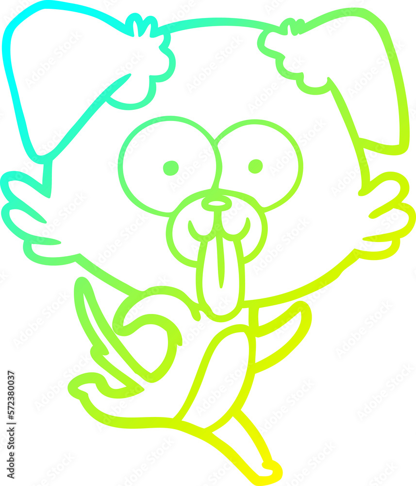 cold gradient line drawing cartoon dog with tongue sticking out cold gradient line drawing cartoon dog with tongue sticking out