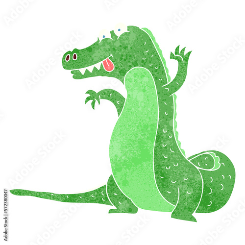 retro cartoon crocodile