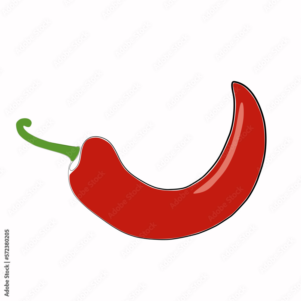 continuous one line drawing of chilli pepper. continuous one line drawing of chilli pepper.