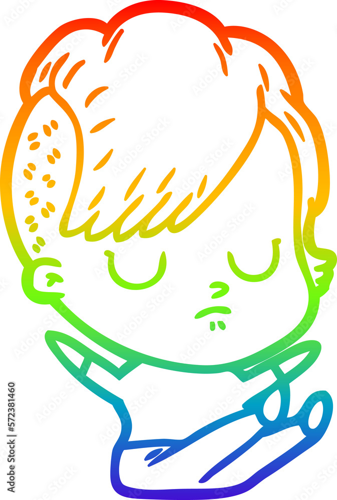 rainbow gradient line drawing cartoon woman rainbow gradient line drawing cartoon woman