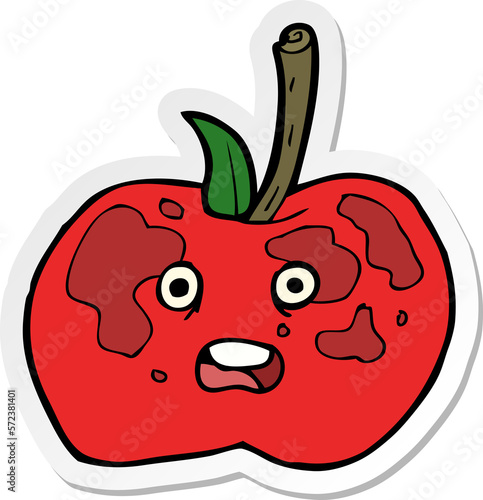 sticker of a cartoon apple