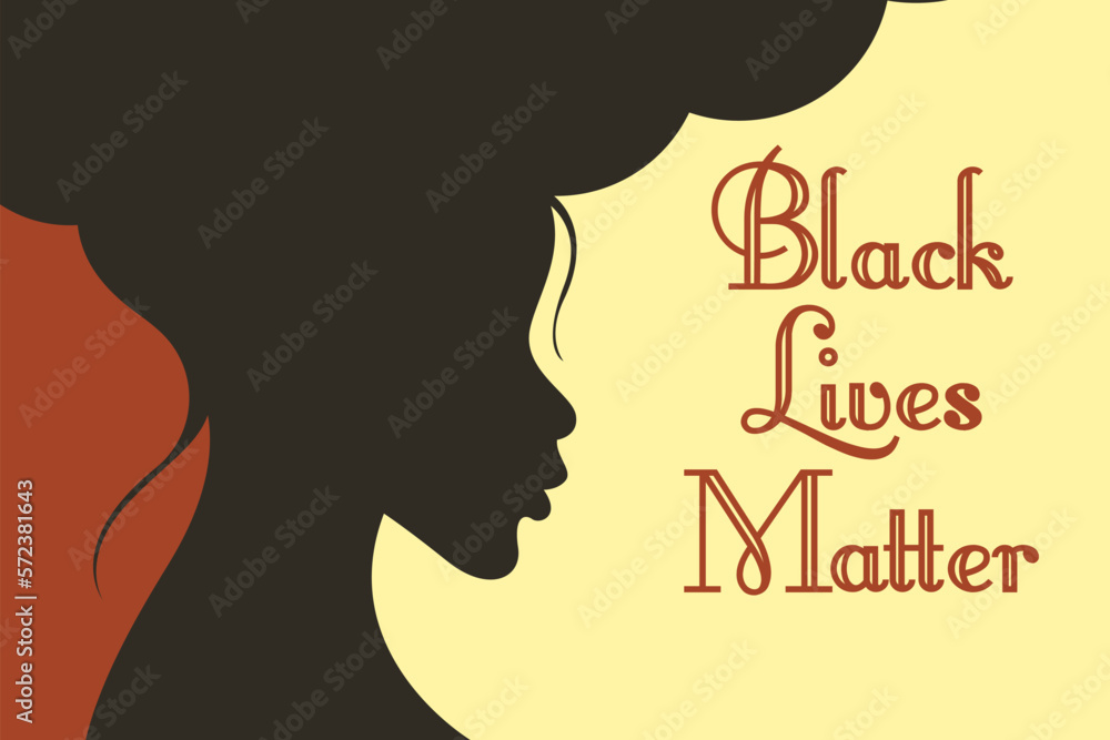 Black lives matter illustration. Black lives matter web banner background. Black woman illustration