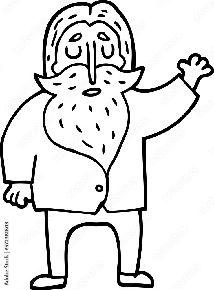 line drawing cartoon bearded man line drawing cartoon bearded man