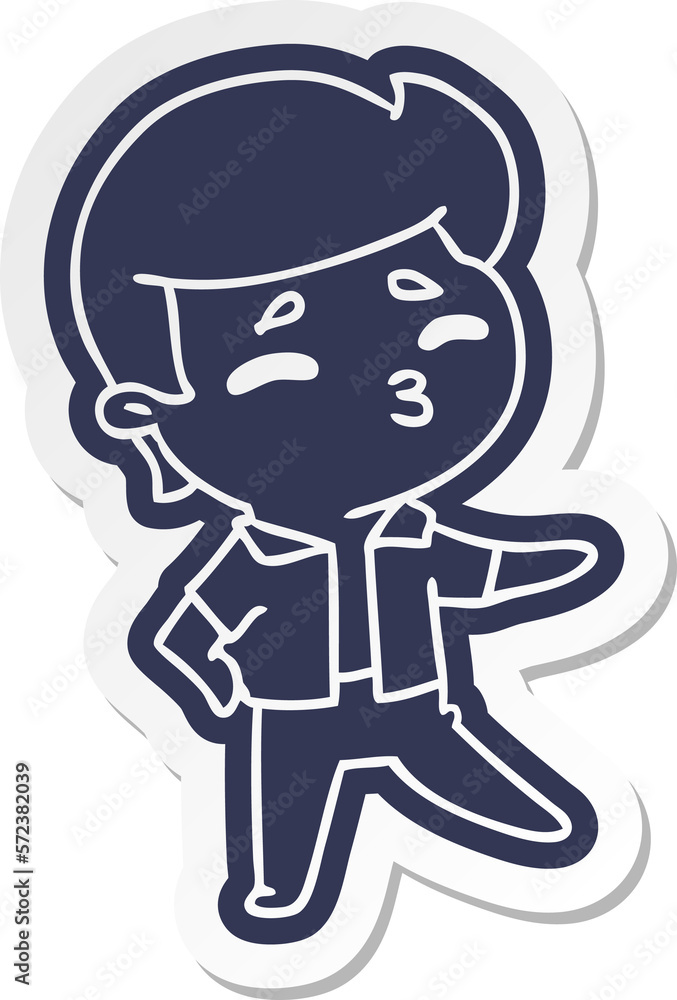 cartoon sticker kawaii 1950 cute boy cartoon sticker kawaii 1950 cute boy