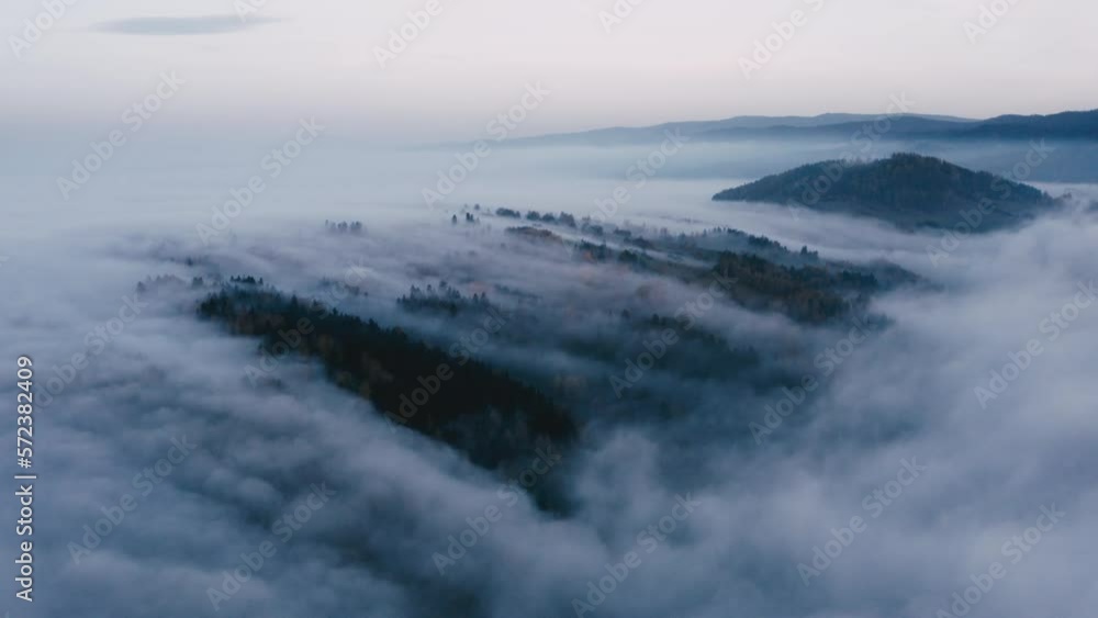 Mountain aerial, epic view. Aerial view of mountain landscape with morning fog, Tatra high mountains in the sunny morning after sunrise. Drone footage of misty forest and magical alpine scenery Mountain aerial, epic view. Aerial view of mountain landscape with morning fog, Tatra high mountains in the sunny morning after sunrise. Drone footage of misty forest and magical alpine scenery